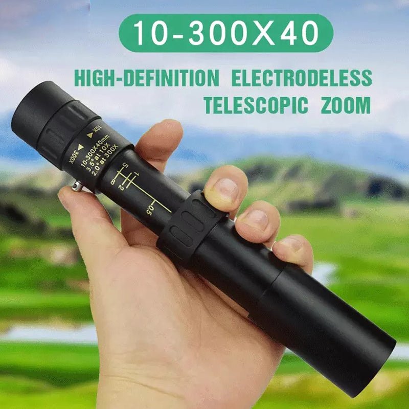 10-300×40 Zoom High-Powered Metal Monocular – Portable, HD, Professional, Waterproof and Durable Monoculars