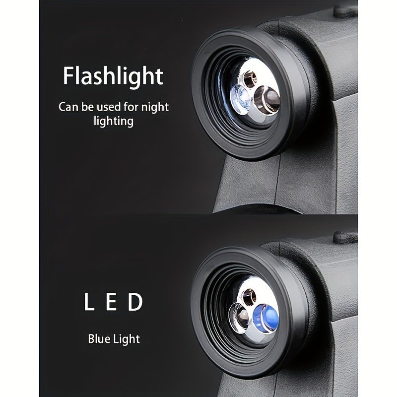 12×42 HD Monocular Telescope with Flashlight, BAK4 Prism, FMC Lens, Portable Zoom Optical Handheld Telescope, Rubber Material, Manual Focus for Camping, Travel – Day & Night Vision Outdoor Monocular