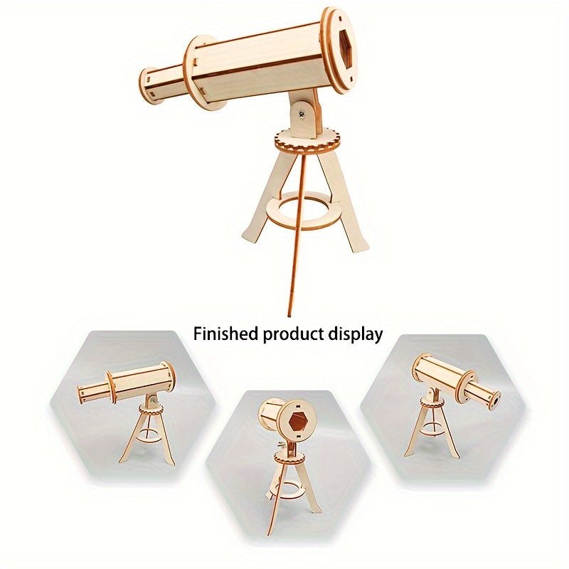 “Stargazer Craft” Diy Astronomical Telescope Model Kit For Kids Ages 3-6 – Educational Wooden Craft Set