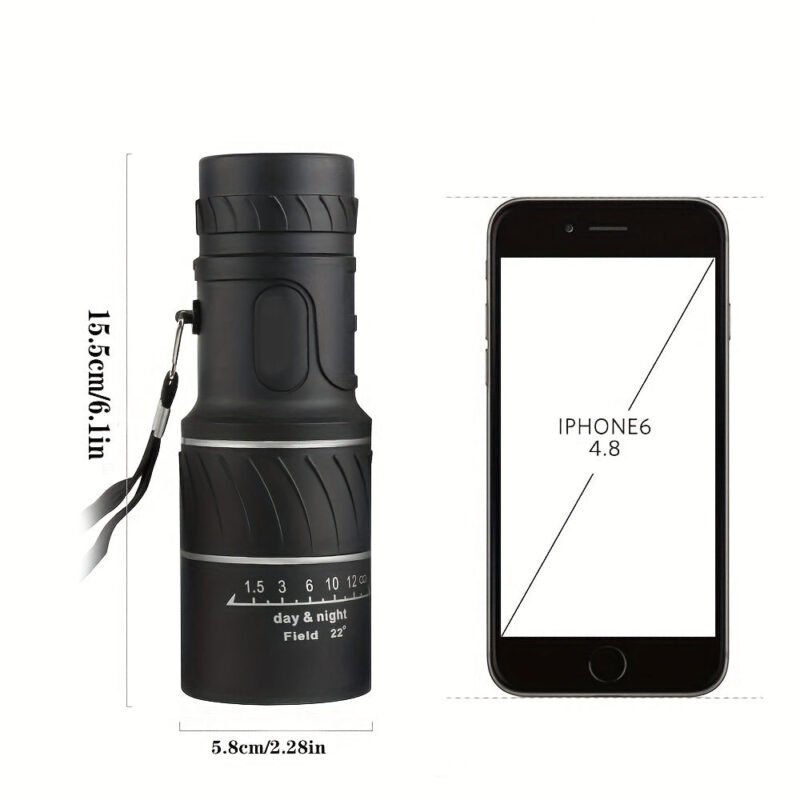 16×52 HD Monocular Telescope with BK4 Prism, Dual Focus & 66/8000M Zoom – Lightweight & Waterproof for Outdoor Adventure, Camping, Wildlife Exploration