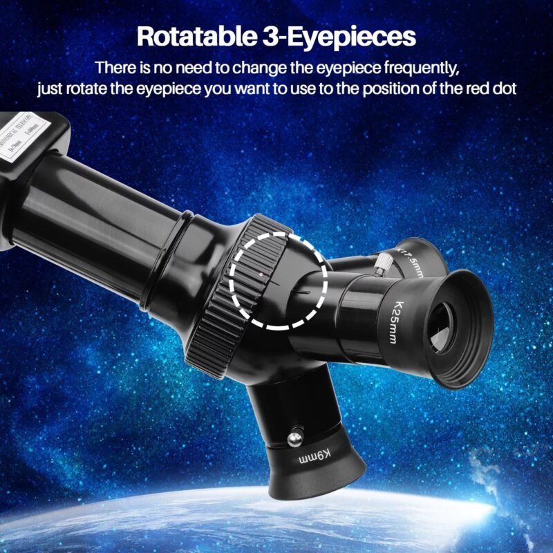 Telescope, 80mm Large Aperture Telescope for Astronomy Beginners, Adults and Kids, 3 Rotatable Eyepieces Professional Refractor Telescope for View Moon Landscape and Planet