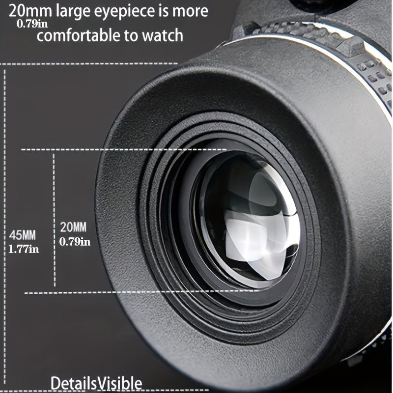 12×42 HD Monocular Telescope with Flashlight, BAK4 Prism, FMC Lens, Portable Zoom Optical Handheld Telescope, Rubber Material, Manual Focus for Camping, Travel – Day & Night Vision Outdoor Monocular