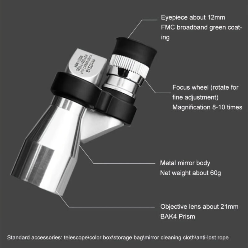 8×20 HD Night Vision Mini Pocket Zoom Monocular Outdoor Portable Mini Telescope For Hunting, Camping, Mountain Climbing, Hiking, Bird Watching, As Halloween, Chrismas Gift