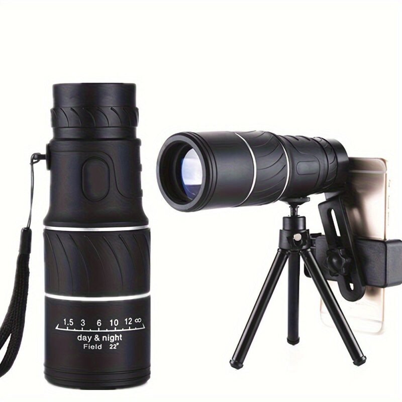 16×52 HD Monocular Telescope with BK4 Prism, Dual Focus & 66/8000M Zoom – Lightweight & Waterproof for Outdoor Adventure, Camping, Wildlife Exploration
