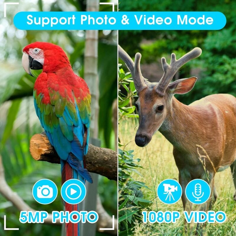 12×32 Binoculars for Adults, Binoculars with Camera, 2″ LTPS Display 5MP 1080P Video Photo Recorder with 32GB Micro SD Card, High Powered Binoculars for Bird Watching Travel Hunting, Silver