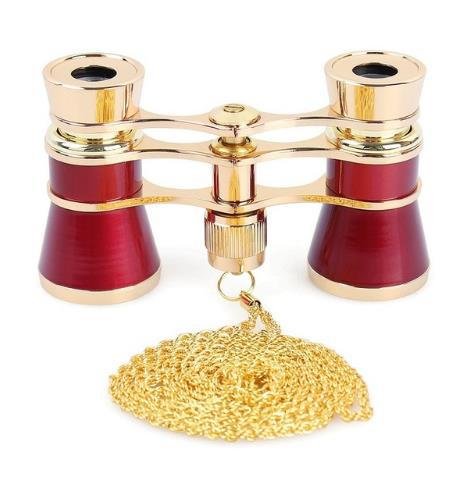 Vintage Metal Binoculars For Movie Viewing Foldable Opera Glasses Binoculars With Chain Optical Lens Theater Retro Telescope