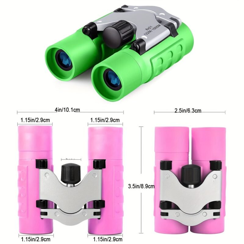 Kids Binoculars Toy Set – Shock Proof 8×21 High Resolution Manual Focus Telescopes with Carry Case, Gift for Young Explorers Ages 3-8, Waterproof Compact Mini Binoculars for Boys and Girls