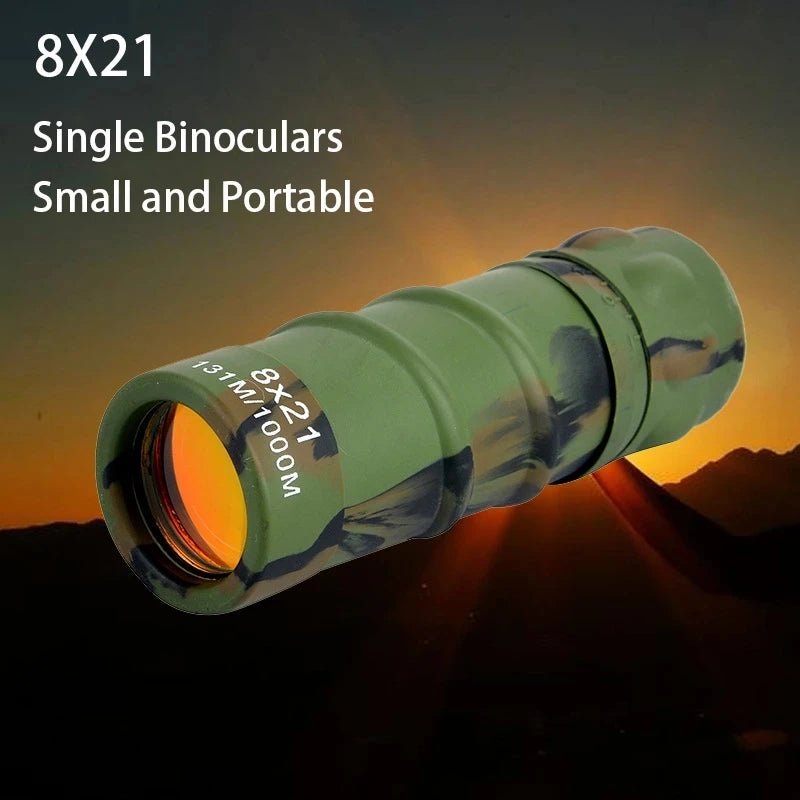8X21 Telescope Monocular High Power Mini Pocket Powerful Red Film Low Light Night Vision Telescope for Outdoor Camping