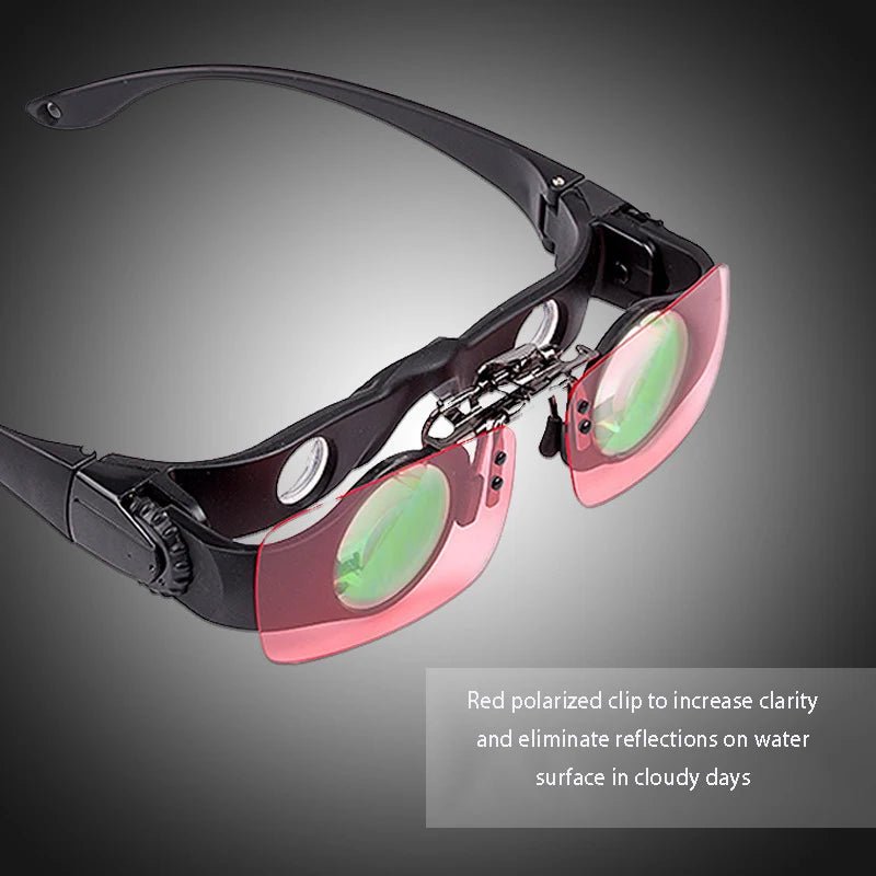 8X Zoom Hands Free Fishing Glasses Binoculars Magnifying Glasses with 3 Colors Polarizing Clip Suits for Different Occasions