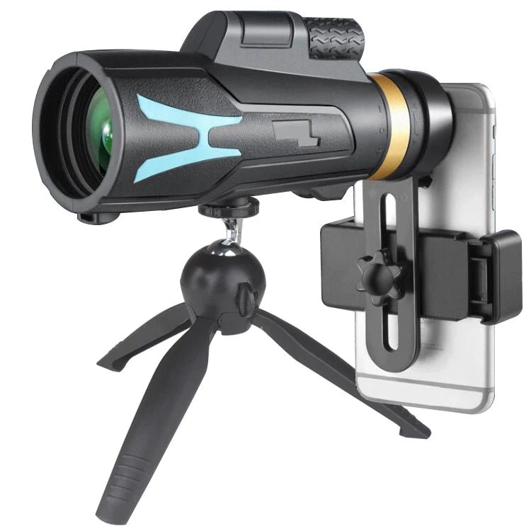 New high power 12×50 large eyepiece wide angle waterproof monocular  telescope with phone adapter & tripod