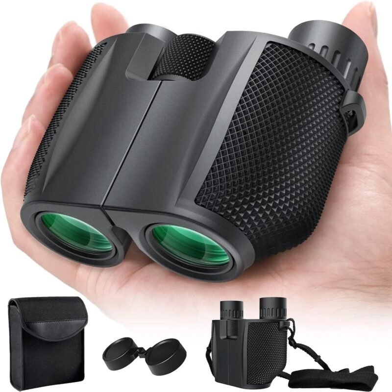 10×25 Binoculars for Adults and Kids Large View Compact Binoculars Easy Focus Small Binoculars for Bird Watching Outdoor Travel