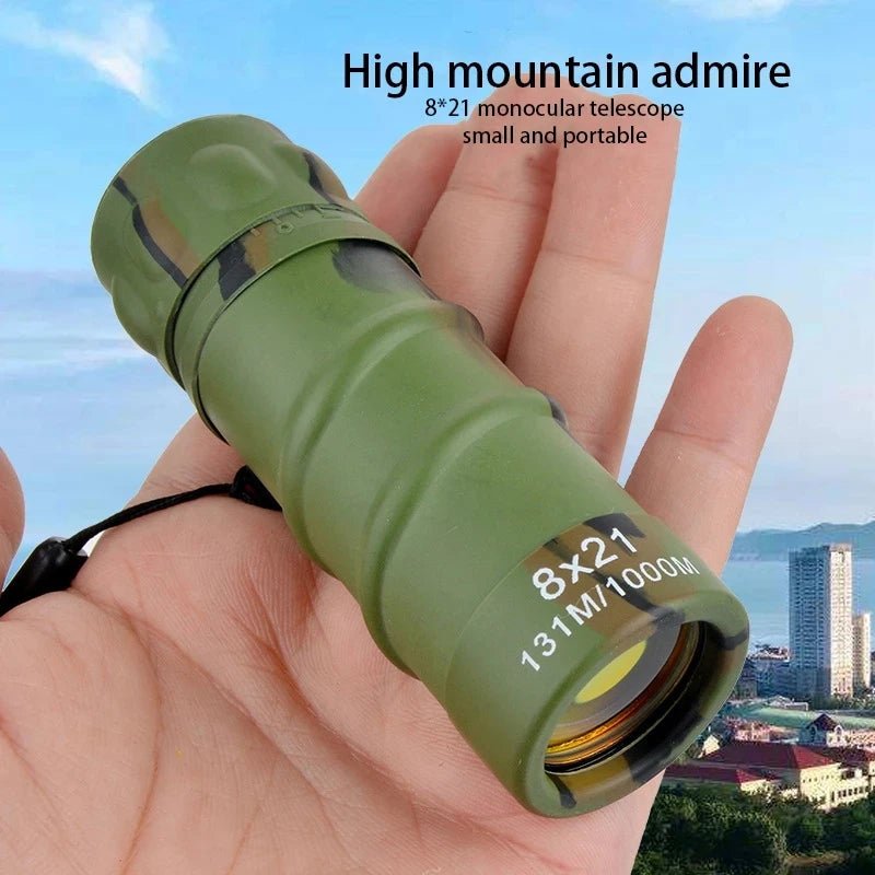 8X21 Telescope Monocular High Power Mini Pocket Powerful Red Film Low Light Night Vision Telescope for Outdoor Camping
