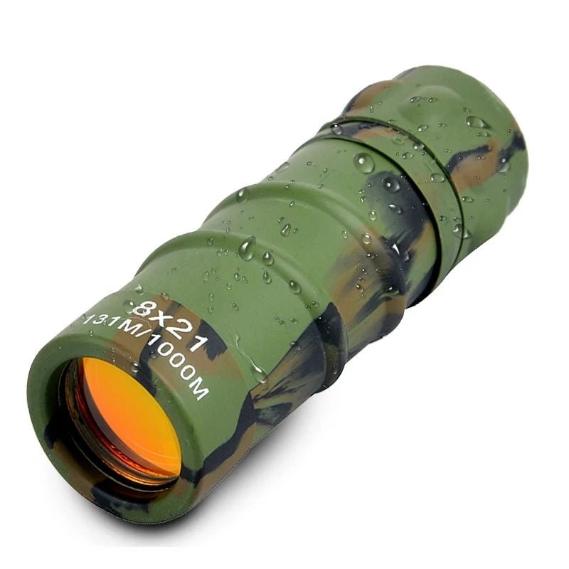 8X21 Telescope Monocular High Power Mini Pocket Powerful Red Film Low Light Night Vision Telescope for Outdoor Camping