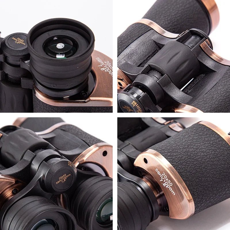 20×50 ED Lens  Brass Retro Design Binoculars High Power Binoculars Telescopes for Bird Watching/Hiking/Skiing/Hunting