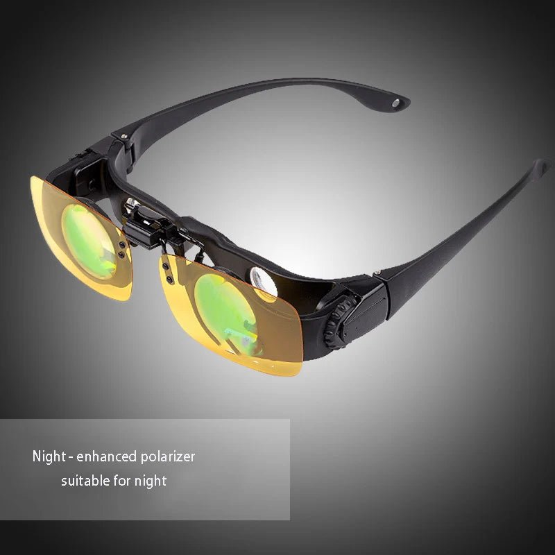 8X Zoom Hands Free Fishing Glasses Binoculars Magnifying Glasses with 3 Colors Polarizing Clip Suits for Different Occasions