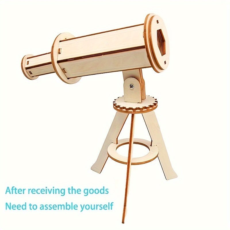 “Stargazer Craft” Diy Astronomical Telescope Model Kit For Kids Ages 3-6 – Educational Wooden Craft Set